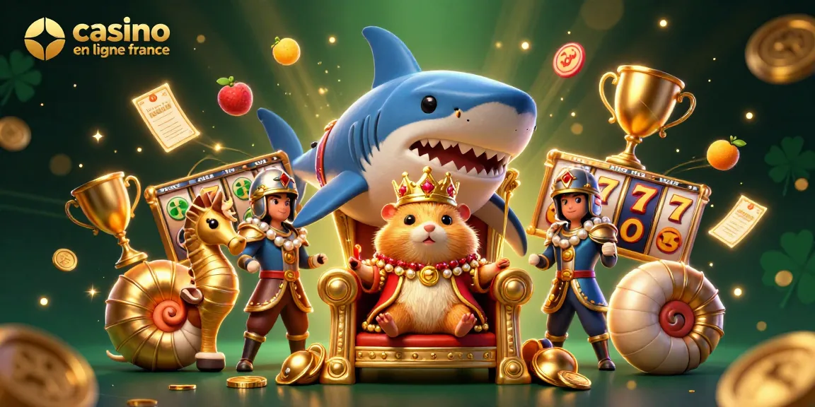 Gagnez avec le casino en ligne France grâce à des symboles fruités et jackpots dynamiques dans une illustration 3D.