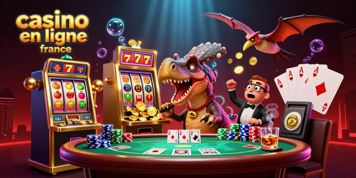 Illustration d'un pachycéphalosaure jouant aux machines à sous dans un casino en ligne France, créant de la monnaie d'or